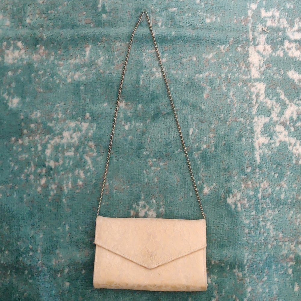 Pink Lace Chain Shoulder Bag (structured)